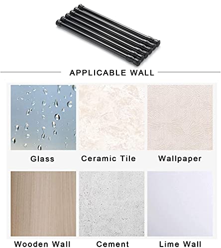 6 Stück Teleskopstange, Goowin 30-50cm Spannstange ohne bohren, rostfreie Feder, kleine verstellbare Spannstange für Schrank, Küche, Kleiderschrank, Bücherregal (schwarz)