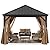 ABCCANOPY Hardtop Gazebo 10x12 - Outdoor Polycarbonate Hard Top Roof Gazebo with Curtains and Netting for Patios, Deck, Backyard and Garden (Beige)