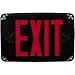 Morris Products Cold Weather, Wet Location LED Exit Sign ? Emergency Battery Backup Exit Signage ? Red with Black Housing ? Compact, Low-Profile Design ? Dual Voltage, Fully Automatic