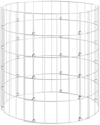 idaXL Poste Circular de Gaviones Acero Galvanizado Ø50x50 cm Muro...