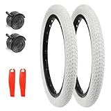 WEEROCK 20 Inch White Bike Tire, 20x1.75(47-406) Kids Bike Tires, 2 Pack Folding Bike Tyres Smooth Tread with Inner Tubes for 20' Children Bicycles, Tricycle, Folding Bike, Boys Girls Bicycle
