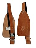 Generic Saddle FENDERS Western Roping Ranch Barrel Racing Trail Pleasure Tooled Rough Out Leather Replacement TACK Repair Pair (Waffle Tooled), Adult, Black , Brown , Tan