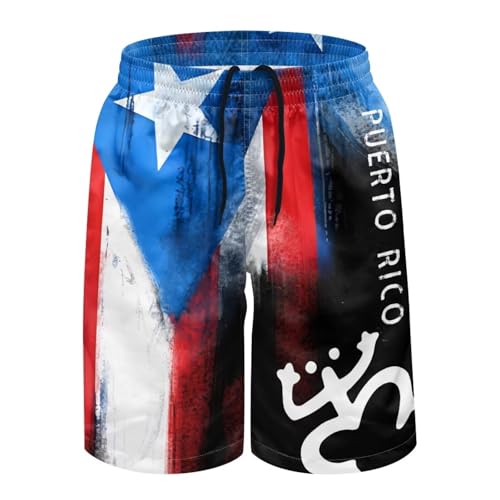 Srengjodk Puerto Rico Beach Shorts for Men 2026 Summer Quick Dry Swim Trunks Men for Pool Party,Vacation Mens Puerto Rico Flag Clothes Soft Chic Flag Print Small