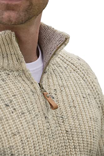 Aran Crafts Men's Half Zip Rib Sweater, 100% Wool, Made in Ireland2