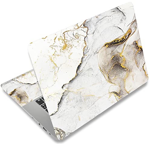 icolor Laptop Skin Sticker Decal 12 13 13.3 14 15 15.4 15.6 inch Personalized Universal Notebook Vinyl Skin Stickers Cover Art Decal Computer Protector (Gold Marble)
