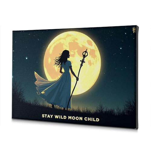 Toile Stay Wild Moon tableau décoration murale salle de bain moderne 40x60