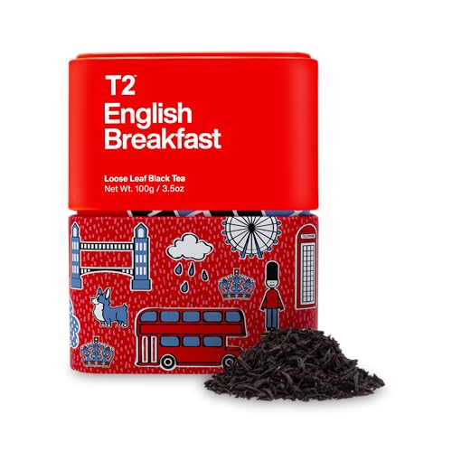 T2 Tea English Breakfast Black Tea, Loose Leaf Black Tea in T2 Icon Tin, 100 g