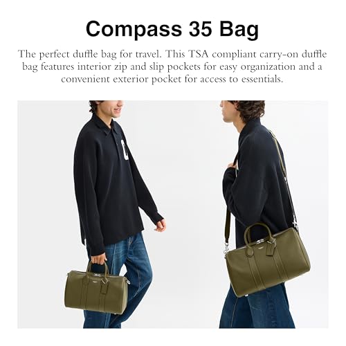 Coach Men's Compass 35 Bag in Pebble Leather, Olive2