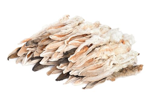 Kaureks Natur Hundeleckerlies, 500g Kaninchenohren mit Fell, Hasenohren, fettarm, Kauartikel, Kausnack