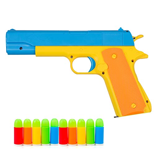 Rivoean Classic Foam Play Toy Guns Colt 1911 Toy Gun with Tactical Colorful Soft Bullets,Real Dimensions,Fun Outdoor Game