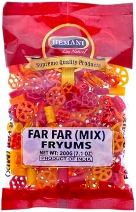 HEMANI Far Far Fryum 7.1 OZ (200g) - Puffed Snack - Ready to Fry - Fried Snacks (Mix)