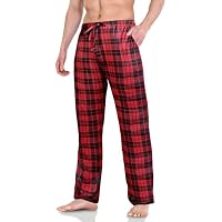 AUYAO Pijama para Hombre, Pantalones con Bolsillos, Largos
