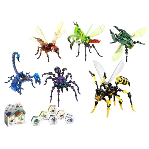 BoterLun Inspired Insect Collection Building Set, Scorpion, Spider, Beetle, Butterfly & Mantis Display Models, Creative STEM Educational Toy & Home Décor Gift for Kids, Teens & Adults