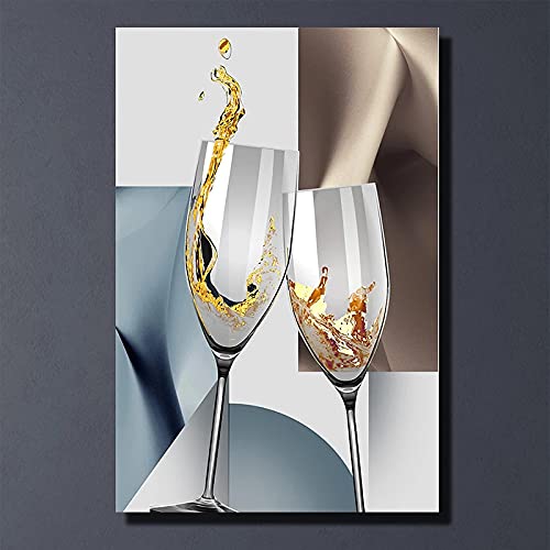 Décoration intérieure sur mur art triptyque verre à vin maison