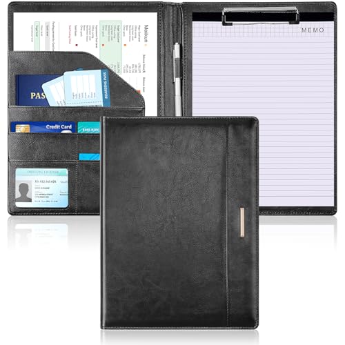 Padfolio with Clipboard, PU Leather Business Portfolio Binder, Interview Resume
