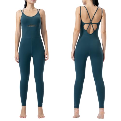 Image of LOVESOFT Workout Jumpsuits for Women Sleevesless Bodycon Backless Unitard