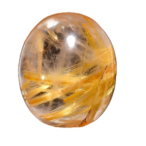 Quartz rutile doré naturel ovale cabochon 12x10x6mm fabrication bijoux