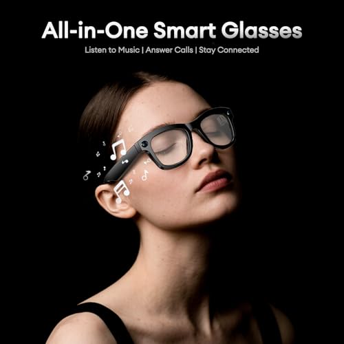 QxzPower 1080P HD AI Smart Camera Glasses, 8MP Camera Bluetooth 5.4 Recording Glasses, Dual Mic ENC Noise Reduction, Blue Light Filtering Lenses, Video Glasses with Men and Women, M01Pro White by QxzPower - Image 5