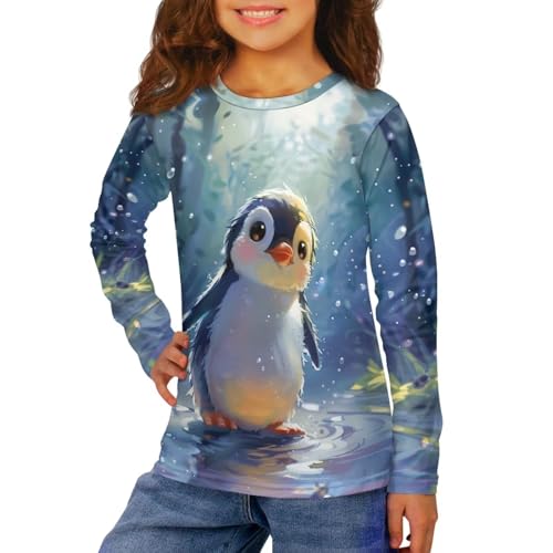 Image of Long Sleeve Shirts for Girls Casual Crewneck Tops Fall Winter Outfits for 3-16 Years Old