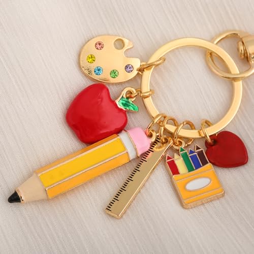 Image of Fruit Bag Charm Keychain - Gold Key Chain, Cute Purse Handbags Accessories - Beautiful Gift for Women