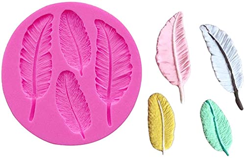2 Pcs Feather Theme Silicone Molds Set for DIY Fondant Candy Making Chocolate Mold Lollipop Desserts Ice Cube Gum Clay Soap Biscuit Plaster Resin Cupcake Topper Cake Decor Moulds by Guratapa - Image 4