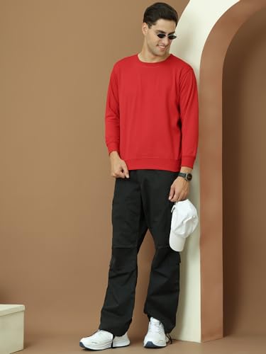 Image of Mack Jonney Fleece Regular Fit Solid Round Neck Sweatshirt for Men-MACK639877