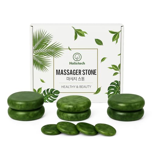 Holisttech Juego de piedras de masaje Olivin (10 unidades, piedras volcánicas calientes, para spa, terapia de masaje y relajación profunda)