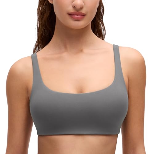 Image of CRZ YOGA Butterluxe Square Neck Sports Bras | Light Support, Removable Pads, Yoga, Extremely Soft, Low Coverage, Adjustable Spaghetti Straps, for Women