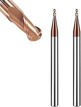 ASNOMY Lot de 2 fraises à rayon VHM à tête sphérique - Diamètre : 1,5 mm - Revêtement AlTiN HRC 55 - Fraises à tête sphérique en carbure de tungstène - Fraises à graver CNC à 2 dents - Pour métal