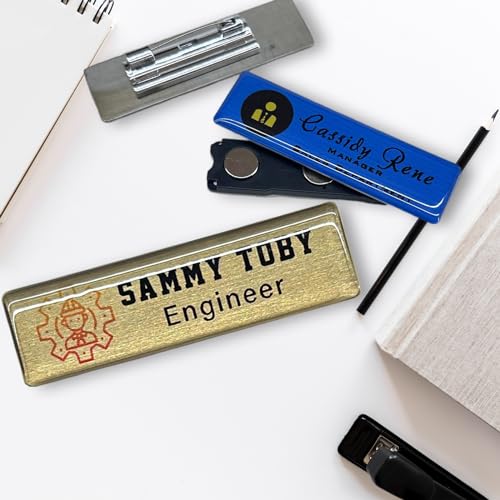 Image of Personalized Epoxy Name Tags with Logo - Custom Full Color 3D Domed Badges, Magnetic Backing, Premium Resin ID Labels for Nurse, Doctor & Business