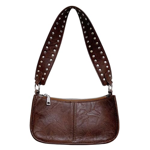 Sac à bandoulière en cuir PU à rivets rétro rétro pour femmes