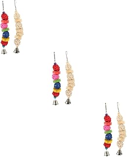 BCOATH Brinquedo De Mastigar De Pássaro 6 Peças Brinquedo De Mastigar Decorativo Gaiola De Pássaro Brinquedos De Mastigar Papagaio Balanço De Madeira Brinquedos De Papagaio