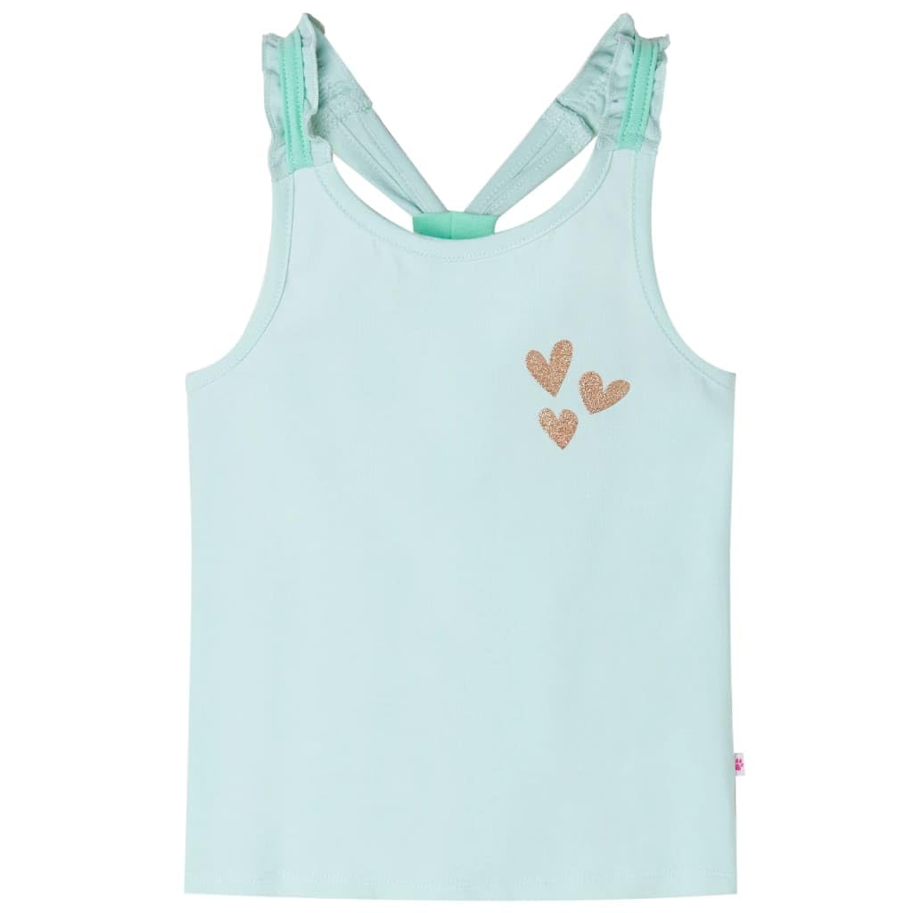 New Vidaxl Women's (Mint, 128) Kids' Tank Top Sleeveless Children's Camisole Undershirt Vest Glitter Heart Not,Specified