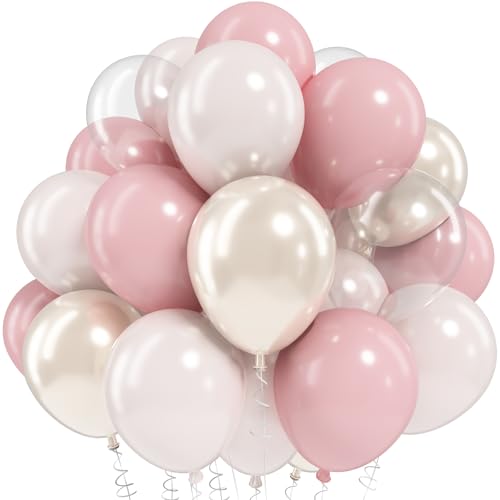 Ballons roses et blancs en latex pour fête d'anniversaire et mariage de 30 cm