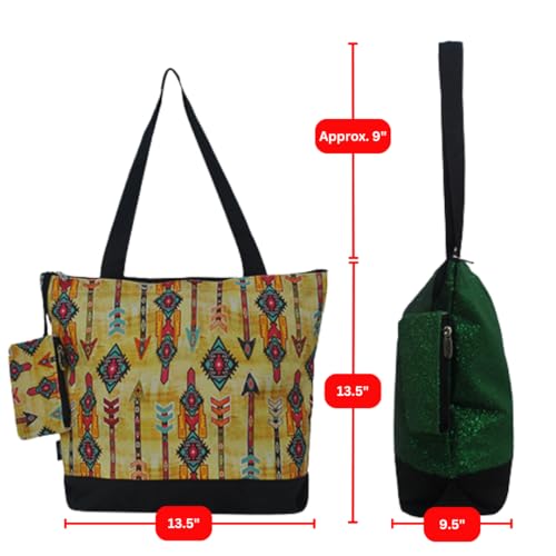 Image of NGIL Medium Top Zipper Closure Canvas Tote Bag with Attached Matching Coin Purse For Moms and Nurses