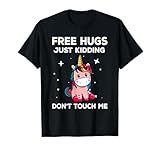 Funny Unicorn Cute Free Hugs Vintage Tee