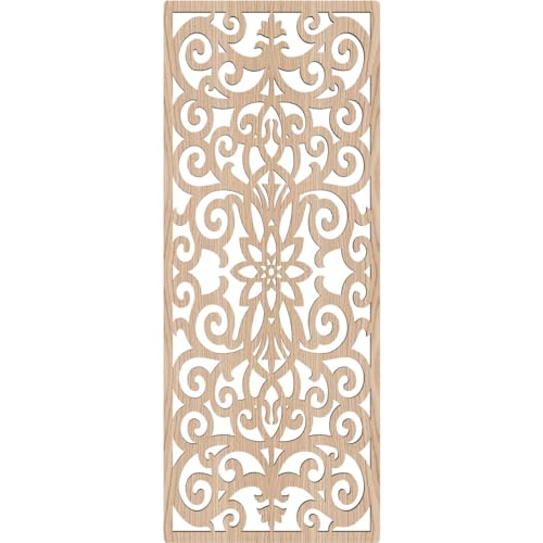 Image of Buel Decorative Pierced Fretwork Wood Wall Panels, 11 3 /8 inchW x 29 3 /8 inchH x 3 /8 inchT, Red Oak