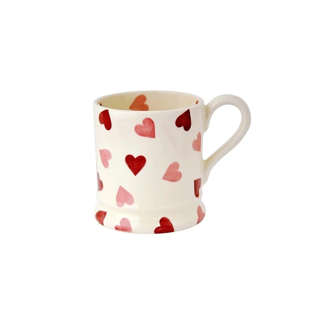 Tasse, Rosa herzförmige Kaffeetasse Emale Schlafsaal Trinkbecher Büro Frühstück Joghurt Becher Haushalt Milch Saft Tasse, für Mama, Papa, Oma, Ehefrau(L)