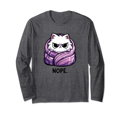 Nope Saying Angry Cat, divertido y lindo amante de las mascotas Manga Larga