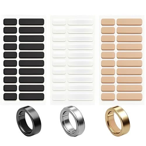 Smart Ring Size Adjuster,Compatible with Oura Ring Spacer,Ring Adjuster Compatible with Oura Ring Gen 4/3,Samsung Galaxy Ring,Ultra Human Ring AIR,RingConn 2/1,Amazfit Helio Rings,Comfortable for Loose Rings.(Black+White+Skin)