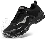 LARNMERN Waterproof Steel Toe Shoes for Men Lightweight Mens Safety Shoes Work Water-Resistant Air Cushion Construction Zapatos Punta de Acero para Hombres (7, Black-Waterproof)