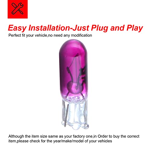 Cciyu T5 Instrument Light 57 74 73 Halogen Light Bulbs Instrument Panel Gauge Cluster Dash Light #TOP5