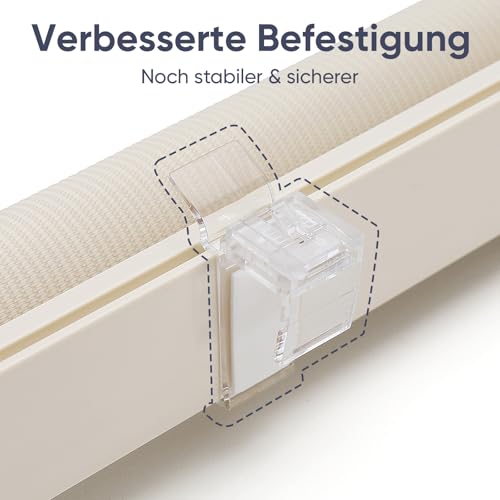 Sekey Doppelrollo Klemmfix ohne Bohren für Fenster, Zweifarbig Doppelrollo 100 cm breit, Duo Rollo Jalousie Sonnenschutz, 100x150cm… – Ansicht 8