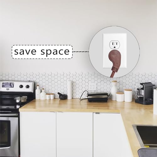 Honderson 12Ft Extension Cord, Flat Plug 3 Prong Short Extension Cords thumb #4