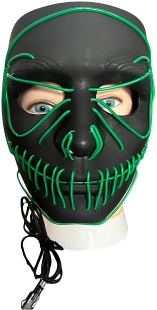 El Wire LED Green Venom Mask