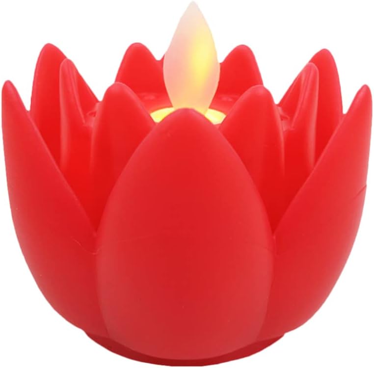 Bestoyard Led茶ライトキャンドルロータス暖かい白ledランプバッテリー操作フレームレスフリッカーキャンドルフラワーナイトランププールの庭の魚タンクの結婚式の装飾 最大91 Offクーポン 赤