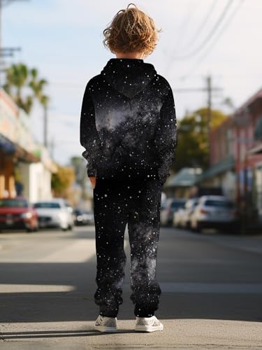 Image of boys' clothing sets, 2-Piece Hoodie & Pants Outfits for Boys Size 4-14 | Lightweight Non-Fleece Fall & Spring Clothing Sets
