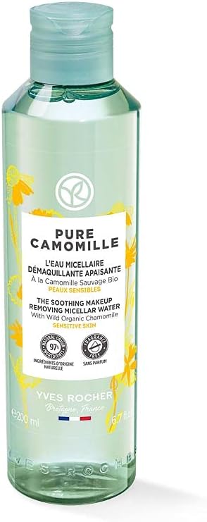 Yves Rocher Pure Camommille Kalmerend micelwater, met biologische kamille, zachte verzorging voor de gevoelige huid, 1 x 200 ml flacon