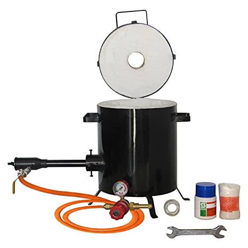 10 Kg Gas Furnace 2500F, Metal Melting Foundry Furnace for Casting Melting Smelting Refining Precious Metals Like Gold Silver Aluminum Copper Brass Bronze