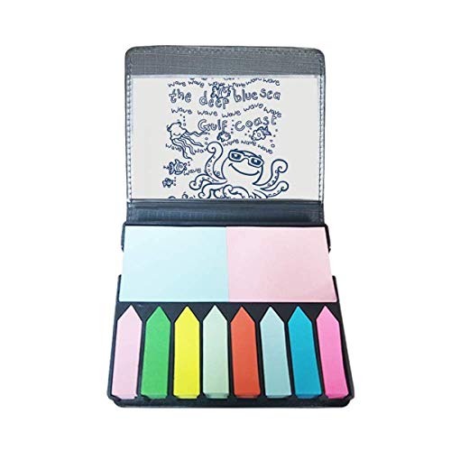 Boîte à marque-page poulpe bleu marine en carton rigide pour bureau